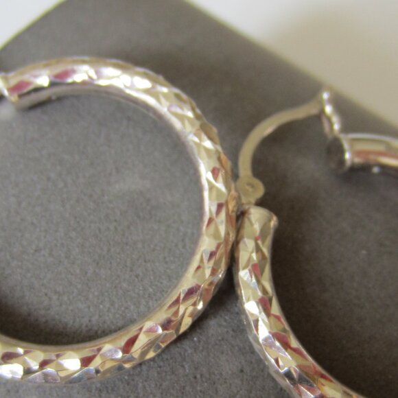 Sterling Silver Large Hoop Earrings - Picture 6 of 7